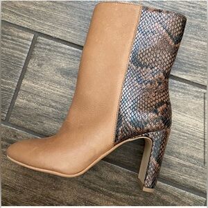 Dolce Vita X Lulu’s Chase Cognac Multi Leather Mid-Calf Boots Size 6